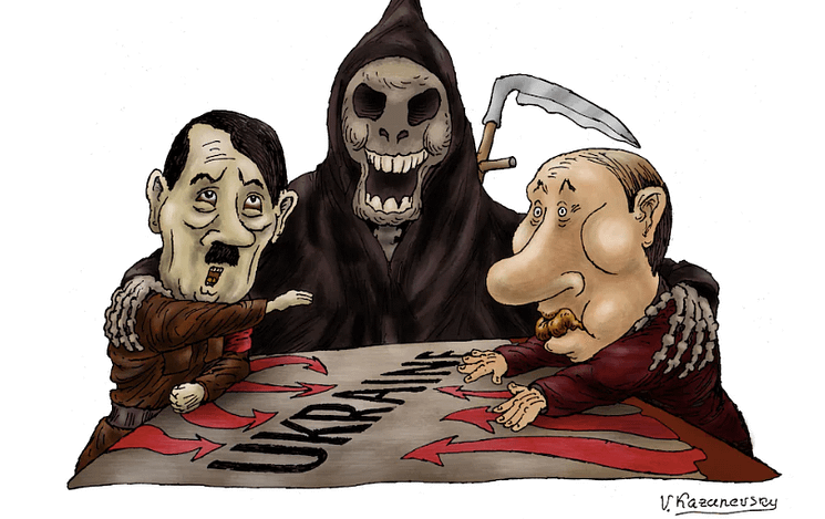 Hitler - Putin-Ukraine cartoon